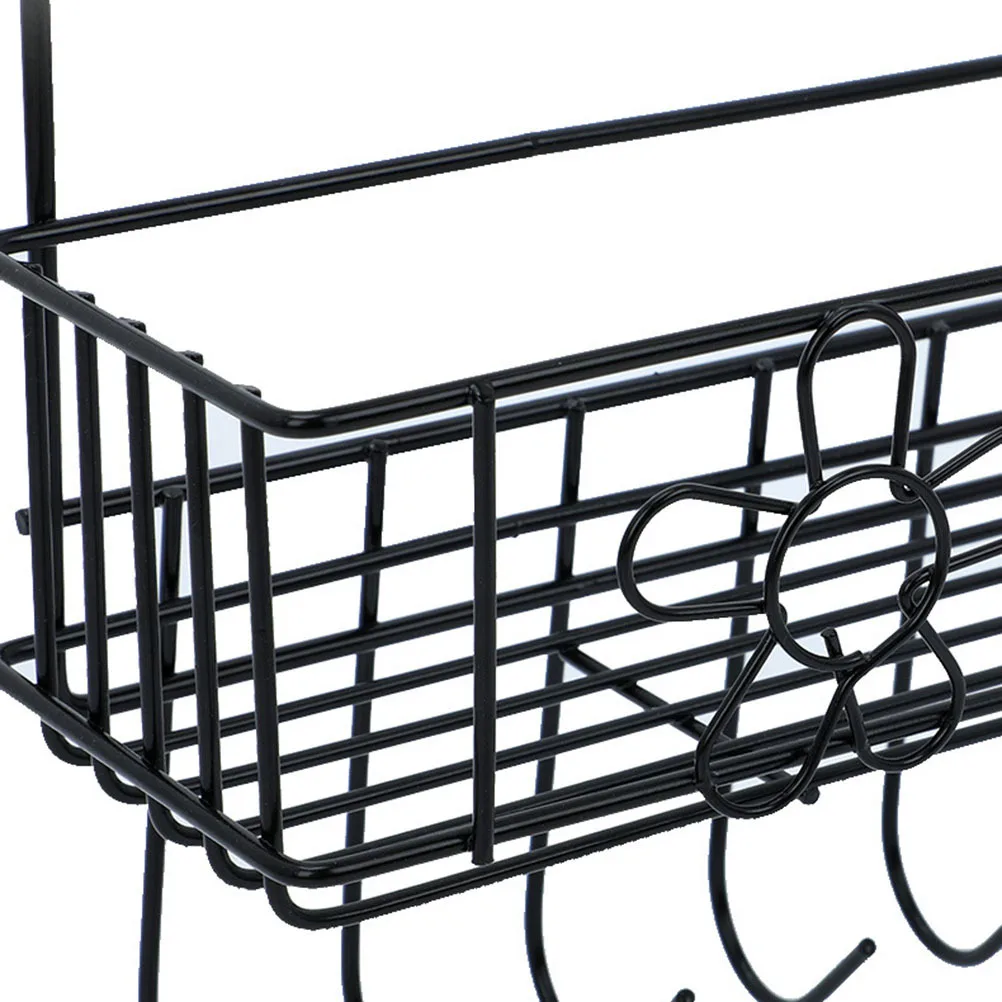

1Pcs Iron Storage Rack Black Refrigerator Hanging Shelf Double Layer Spice Rack Kitchen Storage Organizer Multifunction