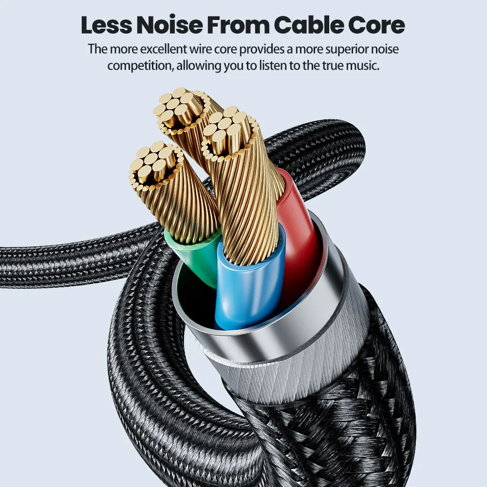 Toocki RCA Cable 3.5mm Jack to 2 RCA Aux Audio Cable 3.5mm to 2RCA Male Adapter Splitter for TV Box Apple TV Speaker Wire Cord
