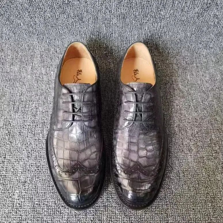 yinshang new men dress shoes male crocodile shoes wedding business office shoes