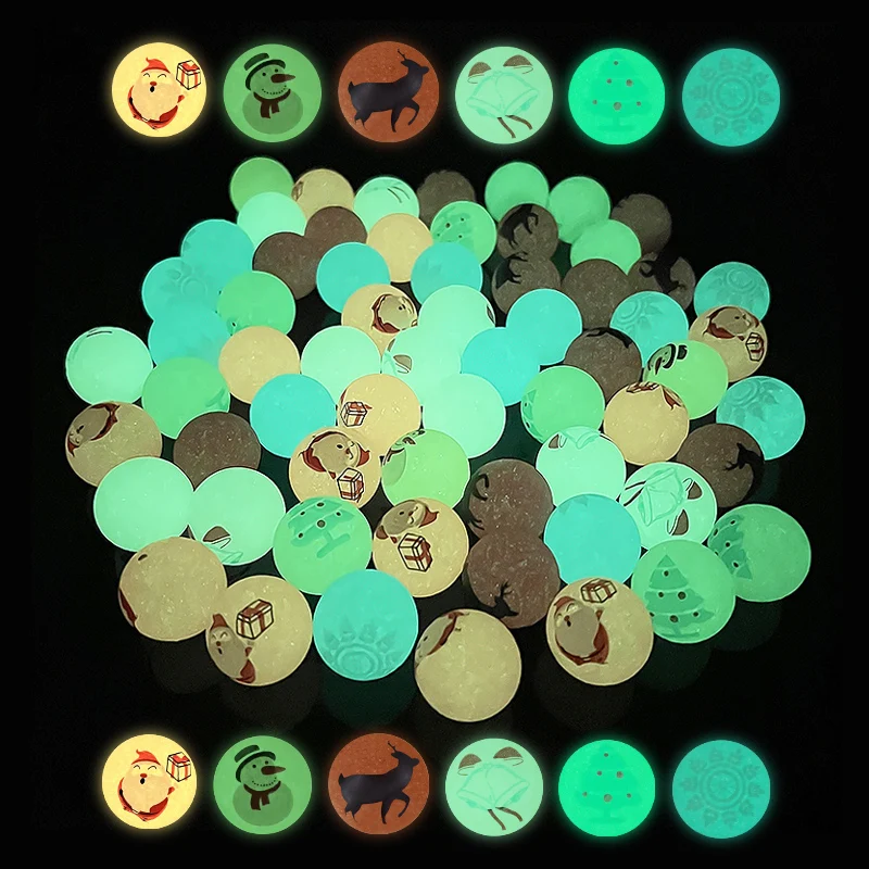 

10pcs Luminous Bouncy Ball Glow In The Dark Elastic Ball Toys Rubber Solid Jumping Ball Kids Toys Christmas Party Birthday Gifts