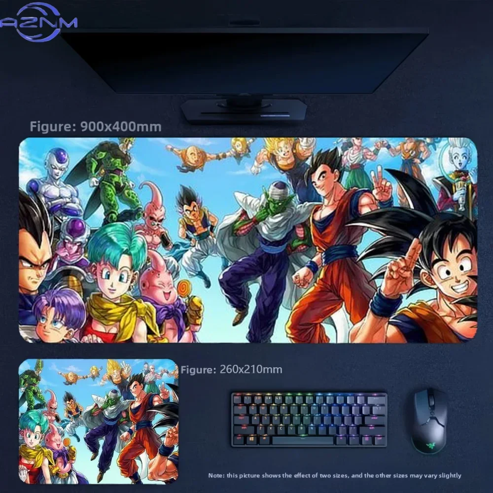 Anime Dragon Ball Z Full Characters Group Photo Large Mousepad Rubber Non-Slip Gaming Desk Mat Keyboard Pad for Home Office Deco