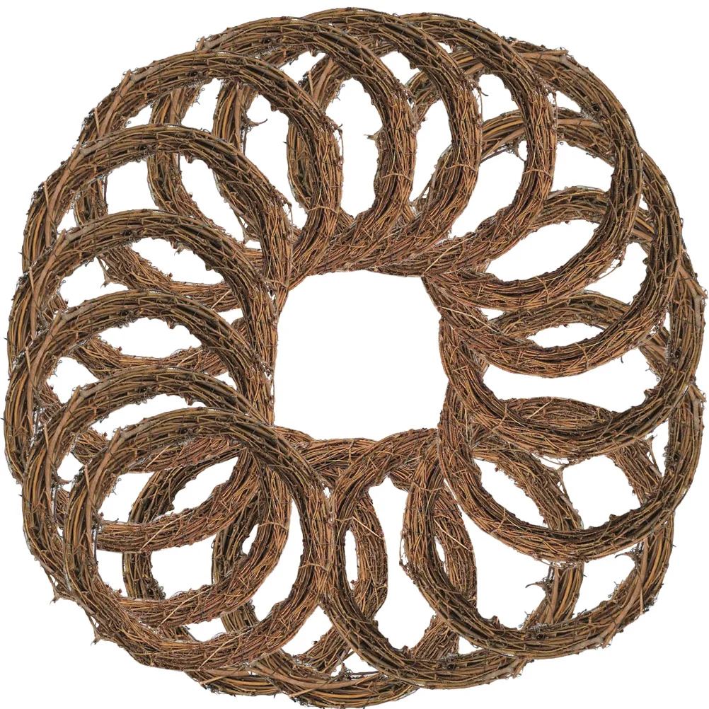 

16Pcs Natural Vine Wreath Hoops Special Design No Harmful Substances Ideal for Festivals Events Home Decor Wreath DIY Rattan