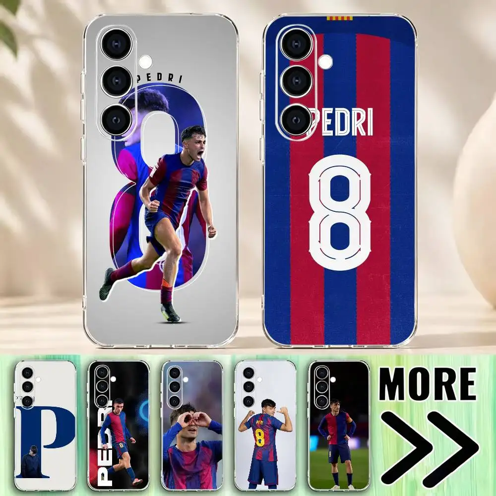 Football Barcelona P-Pedri 8 Phone Case Transparent Soft TPU Case For Samsung A73,A72,A70,A71,A53,A52,A51