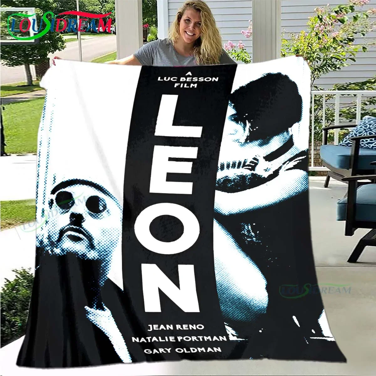 Famous Film L-Léon Printed Flannel Soft Blanket  Living Room Bedroom Sofa Bed Blanket Birthday Gift Portable Picnic Blanket