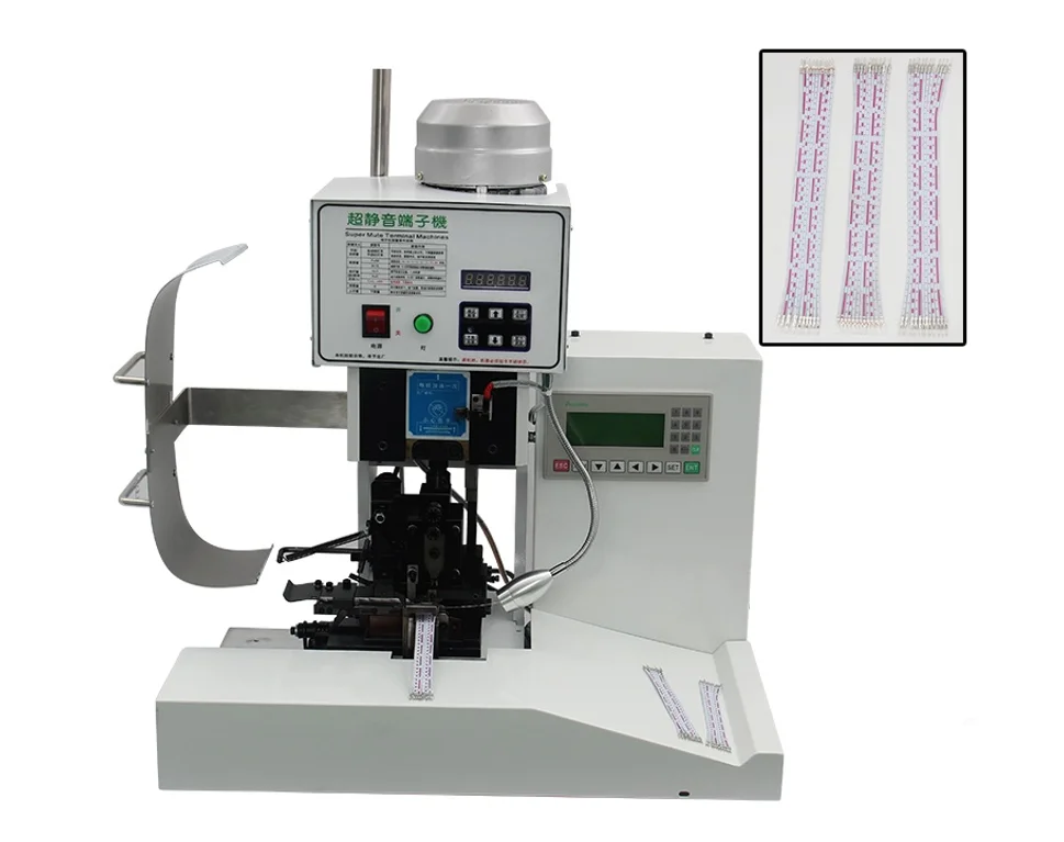 Macchina per crimpare spelafili a nastro per cavi piatti semiautomatica ad alta produzione
