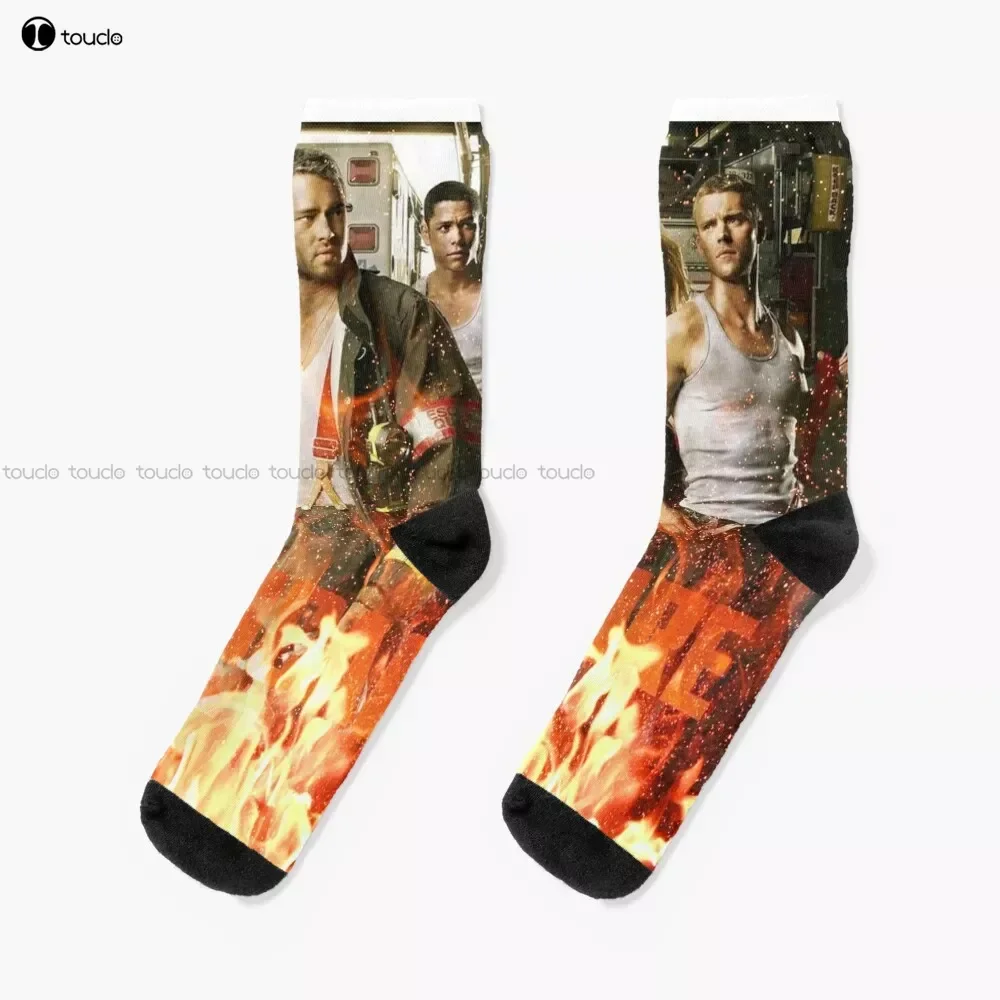 

Персонализированные унисекс носки Chicago Носки с рисунком пламени для взрослых и подростков, 360 °, подарок, уличная одежда