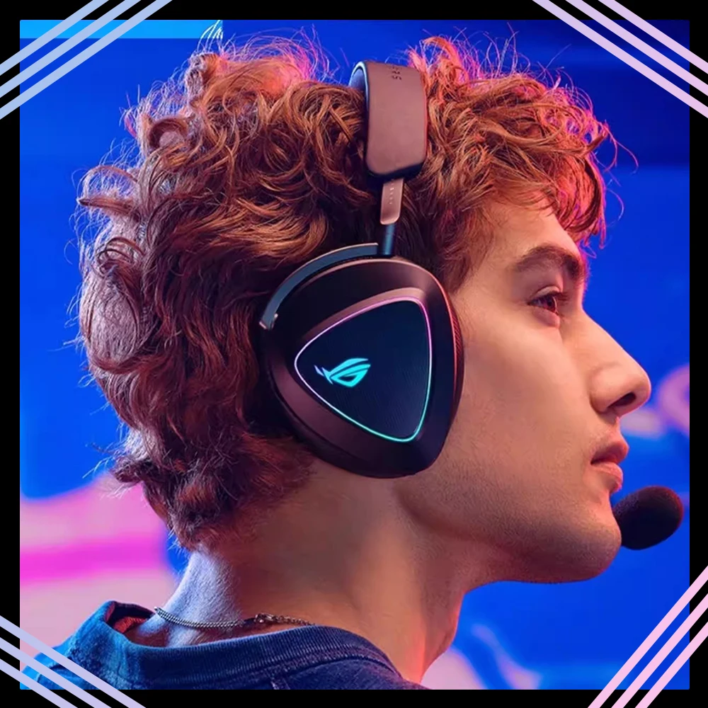 

ROG Prism2 Wireless Headphones 7.1 Surround Sound Effect 50mm titanium-plated diaphragm Game Headset Light Weight Pc Accessories