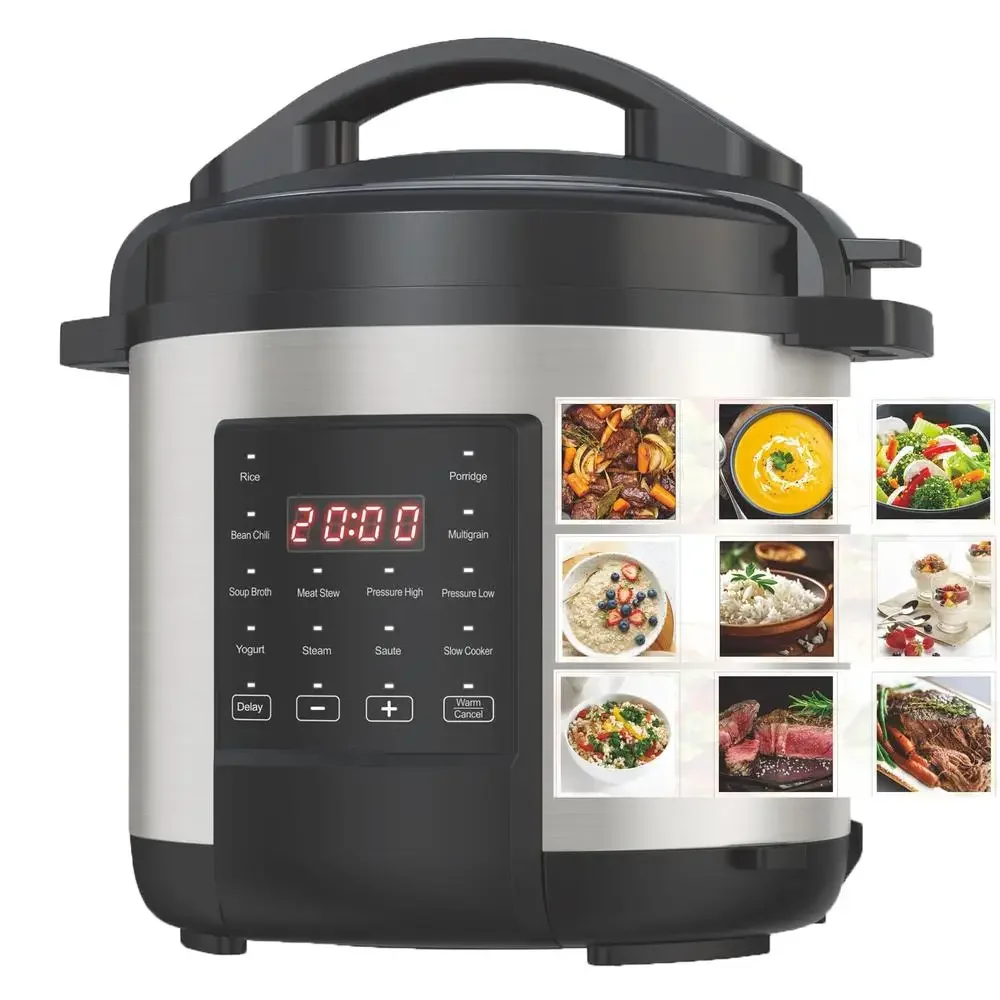 7-in-1 Multi Cooker Programmable Pressure Cooker Slow Cooker Rice Maker Steamer Sauté Pan Energy Efficient Safety Features 6L