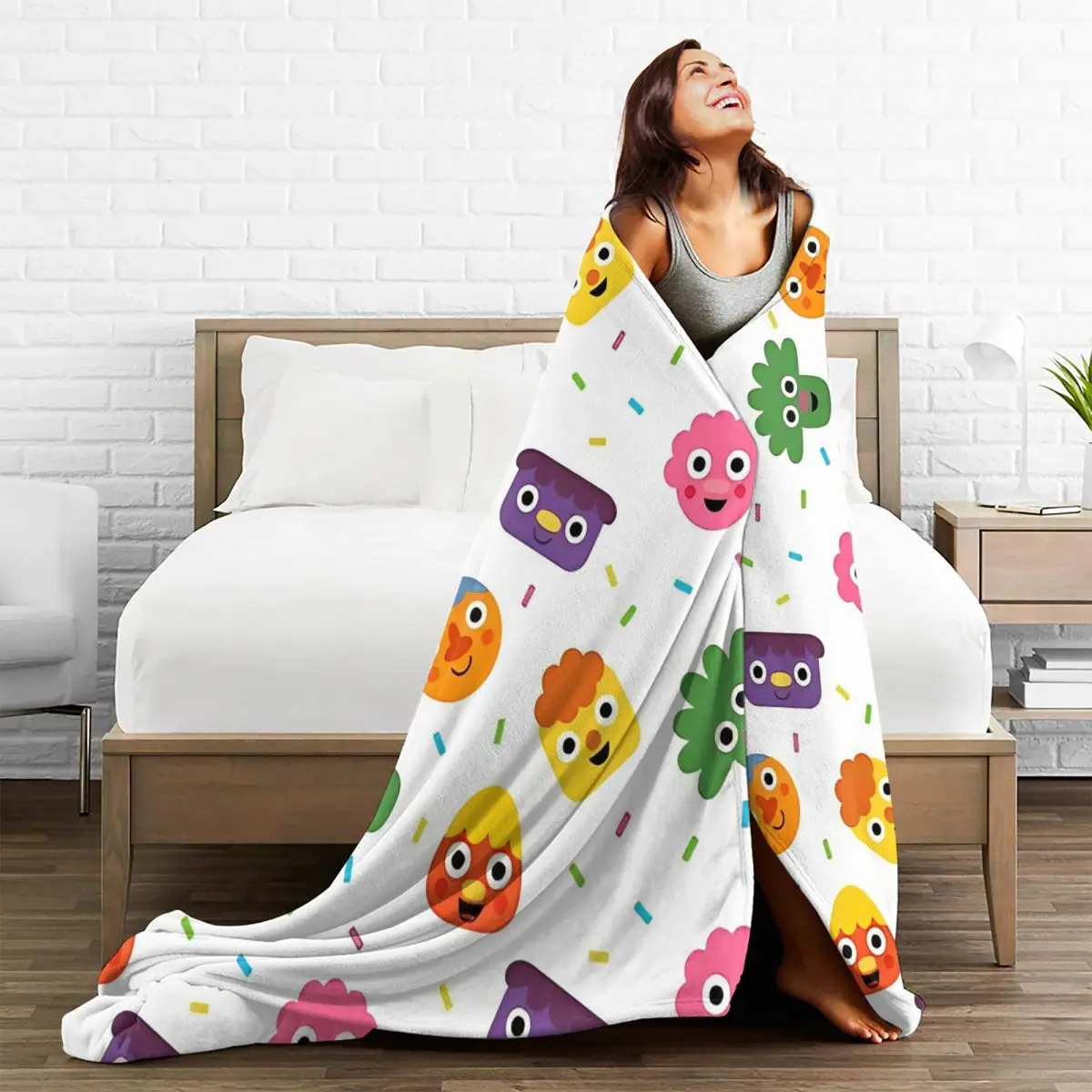 Noodle & Pals Warm Blankets Cartoon Airplane Travel Plush Bedding Throws Fluffy Bedroom Flannel Bedspread Sofa Bed Cover