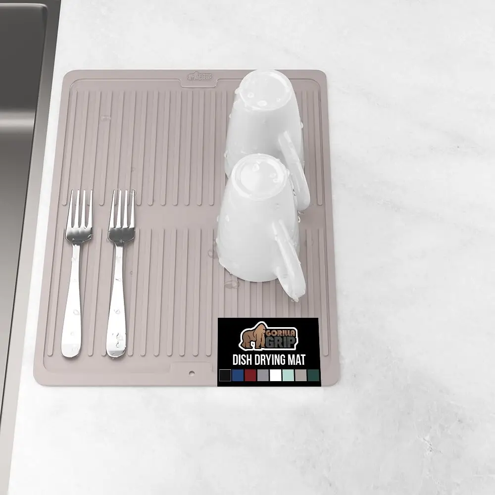 

Free Shipping100% BPA-Free Silicone Dish Drying Mat for Kitchen Counter, 18x16, Quick Dry, Water Catching Ribbed Design, Easy Cl