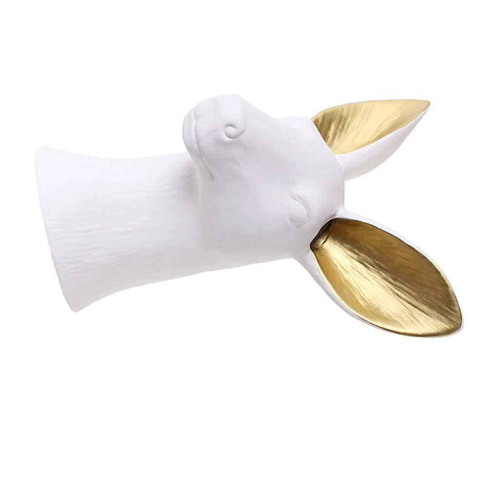 

Nordic Ceramic Golden Horn Deer Head Vase White Contrast Color Flower Arrangement Ornaments Creative Simulation Animal Vase