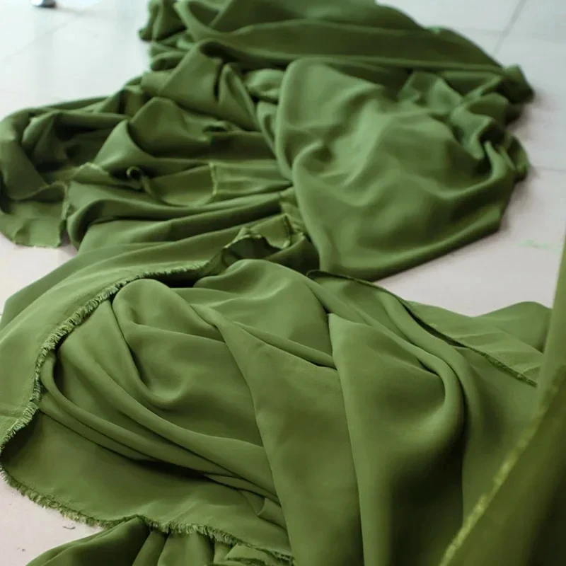 

Olive Green Chiffon Fabric Width 1.5M Bridal Wedding Party Decoration Georgette DIY Backdrops Curtain Dress Skirt Cloth Material
