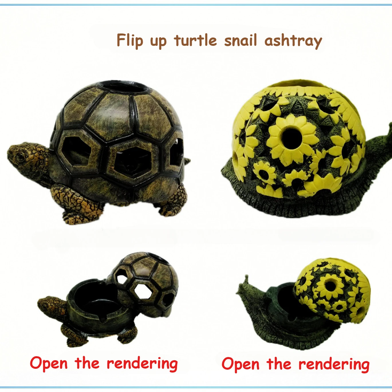 3D Turtle Snail Resin Covered Ashtray,Creative Home Decoration Desktop Personalized Ornament,Give Boyfriend Father Holiday Gift