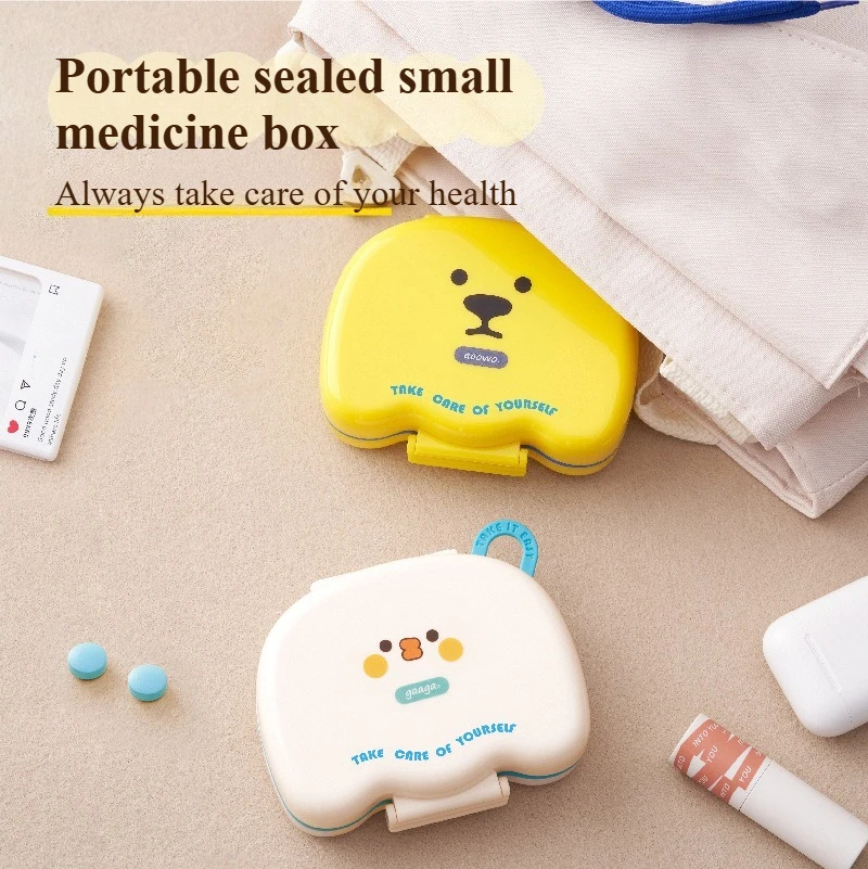 Food-grade medicine box with compartmentalized arrangement - portable travel sealed portable small medicine box sticker