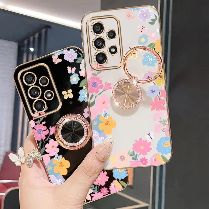 Pulseira de jóias cordão sorte guirlanda suporte do telefone caso para samsung galaxy a32 a33 a52 a53 a52s a73 a51 a71 a72 a23 4g 5g capa