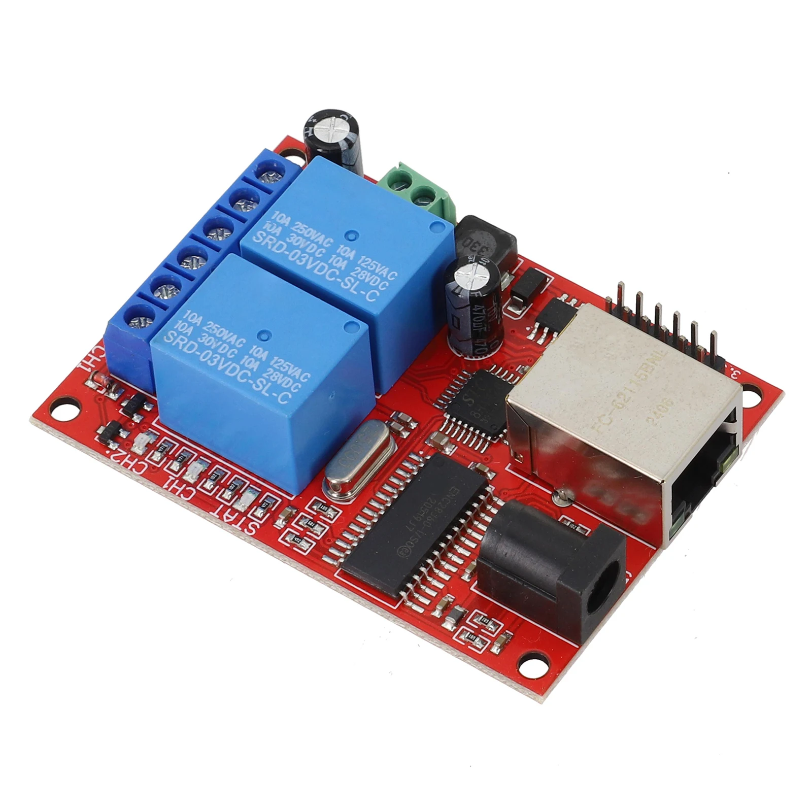 2 Channel Ethernet Relay Module Delay Switch Controller Board With Web Server Support For Industrial Automation TCP UDP Control