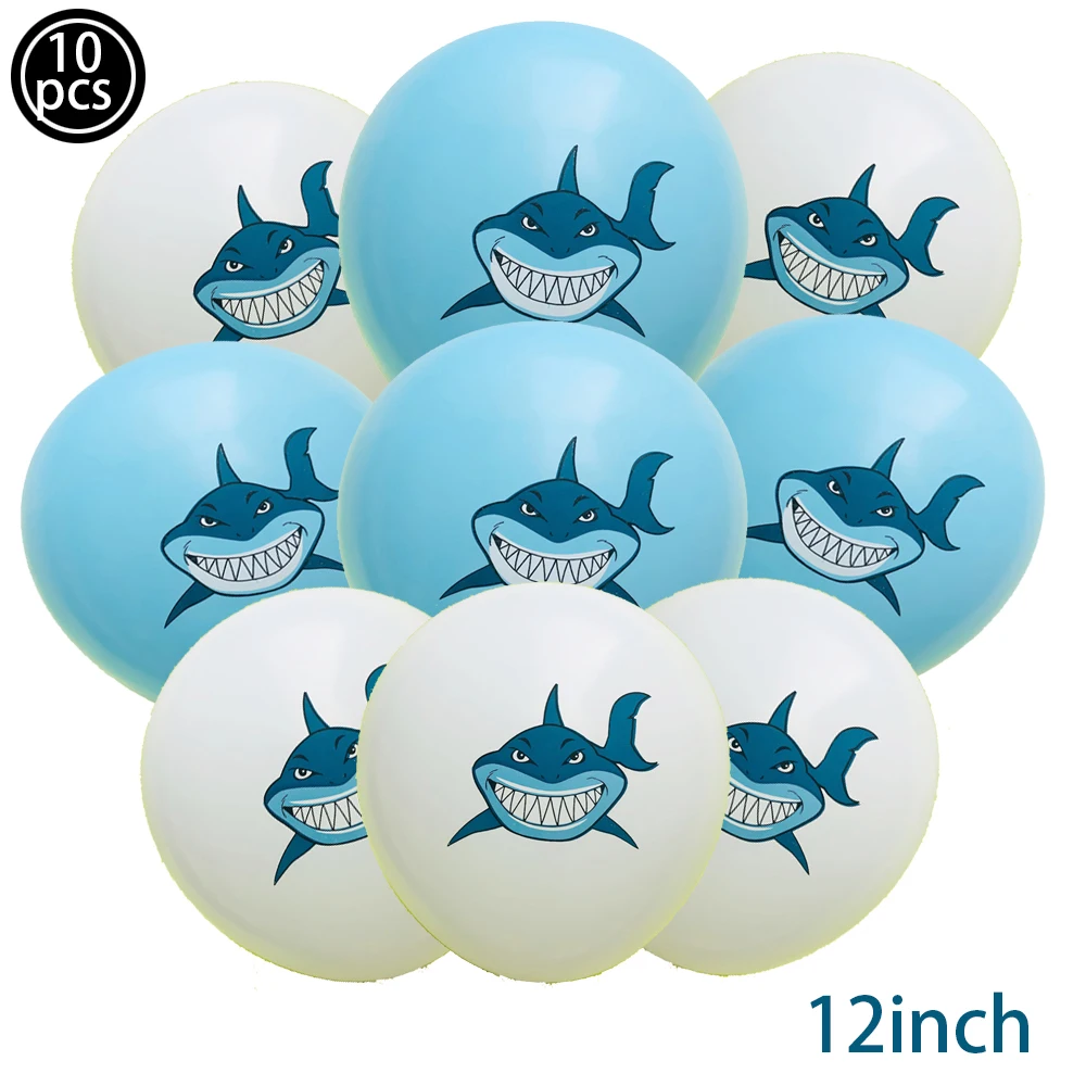 Shark Balloon Ocean Animals Balloon For Kids Boy Child Underwater World Birthday Party Ballons Cute Cartoon Shark Pattern