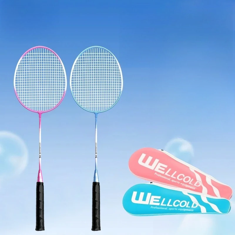 

Ferroalloy Badminton Racket Women's School Season Beginner Adult Ultra-light Training Badminton Bag Set Men