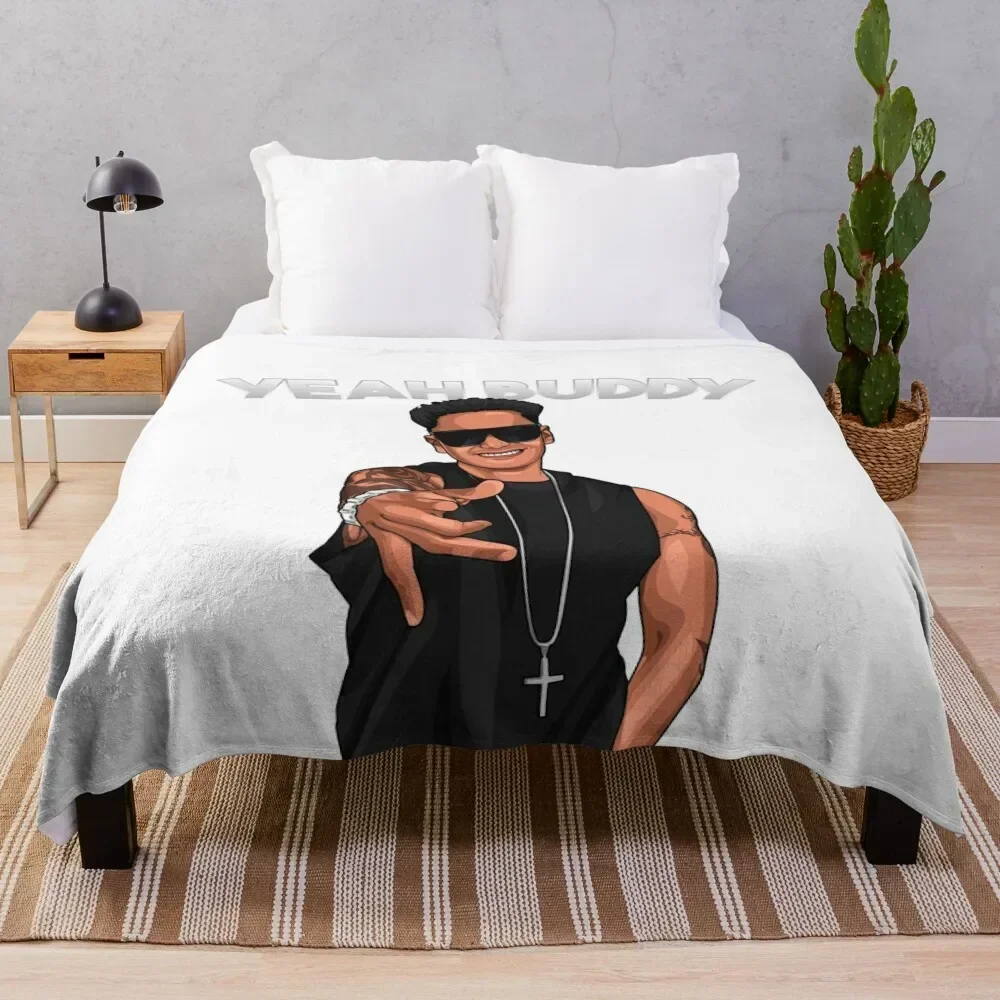 Yeah Buddy DJ Pauly D Jersey Shore Throw Blanket Soft Plaid For Decorative Sofa Thins Blankets