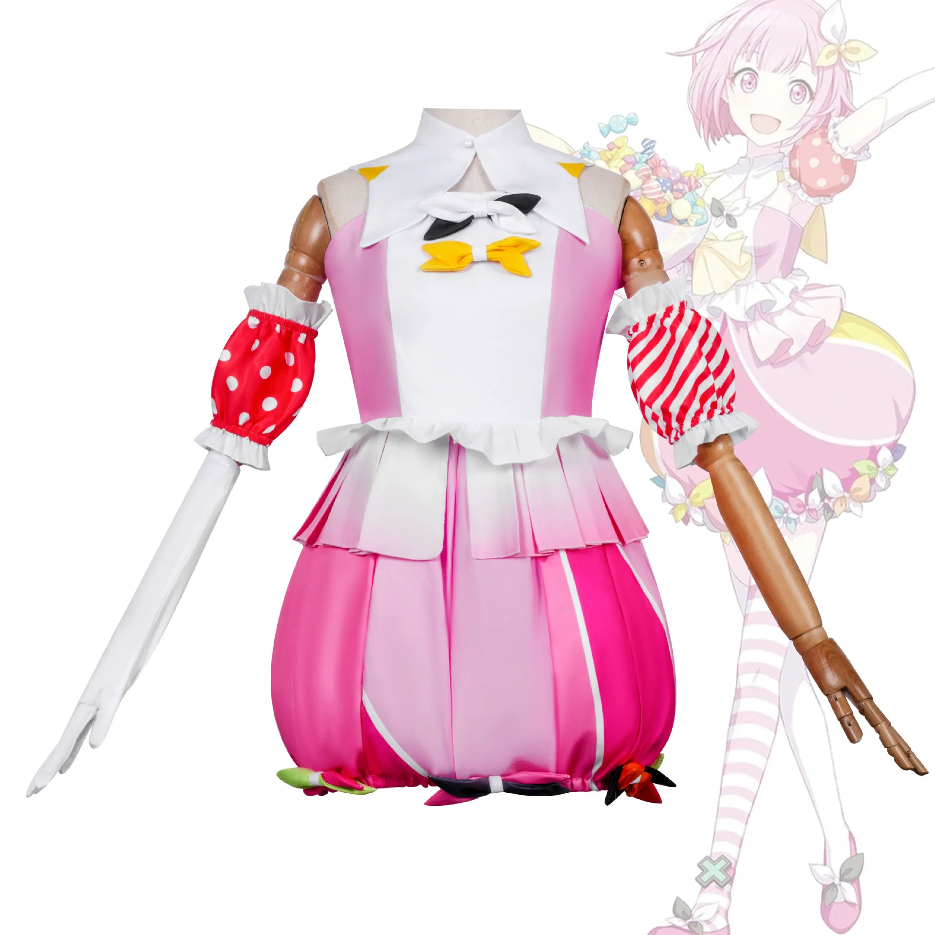 

Otori Emu Cosplay Costume Masquerade Emu Ootori Dress Headwear Socks for Halloween Outfits Comic Con Accessories