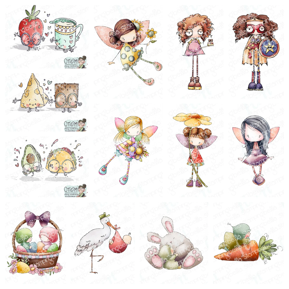 

Easter Rubber Stamps for Journaling Oddball Girl Power Clear Stamps Handmade Embossing DIY Scrapbook Greeting Card Decoration