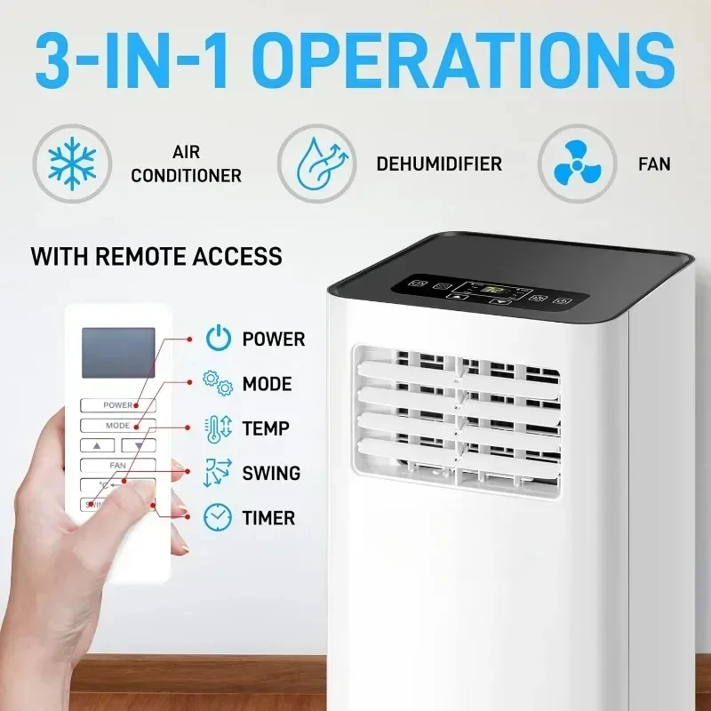 Condizionatore d'aria portatile Lifemaster con telecomando digitale con Kit di installazione per dormitorio Home Office