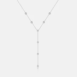 VEWANT Cross Y Crystal Pendant Charm Choker Necklace Long Chain 925 Sterling Silver Pendant 2024 Wedding Luxury Gift For Women