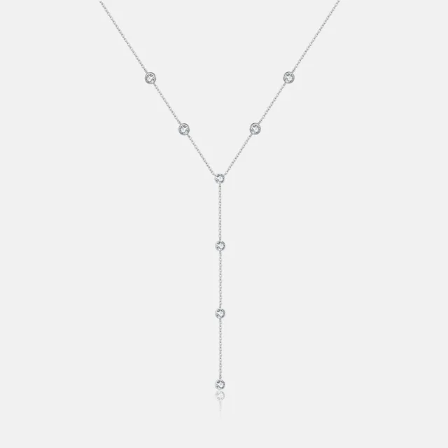VEWANT Cross Y Crystal Pendant Charm Choker Necklace Long Chain 925 Sterling Silver Pendant 2024 Ślubny luksusowy prezent dla kobiet