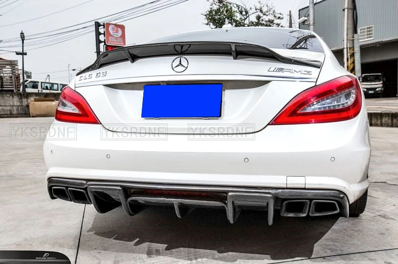 KLSHIRU For Mercedes CLS Class W218 Spoiler Carbon Fiber Rear Trunk Spoiler Wing R Style 2011 2012 2013 2014 2015 2016