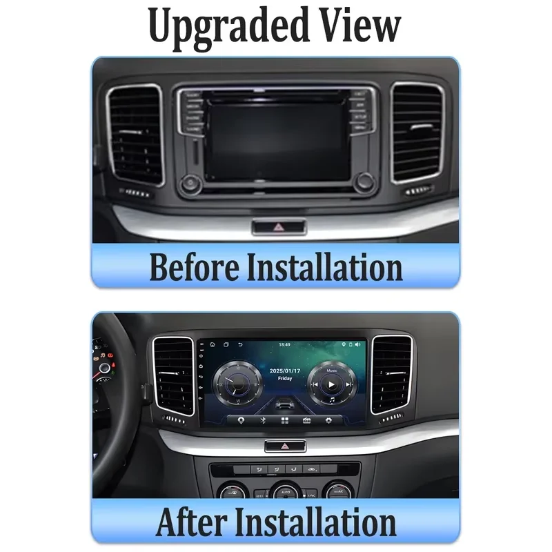 Car Radio Stereo For Volkswagen VW Sharan SEAT Alhambra 7N 2010-2022 Android Auto Multimedia Player GPS Carplay 4G BT Wifi Video