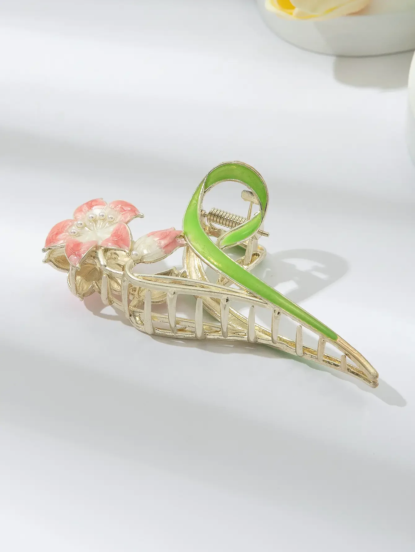 1pcs Alloy Oil Drop Flower Hair Clip Cute Headwear, Suitable For Daily And Holiday Wear