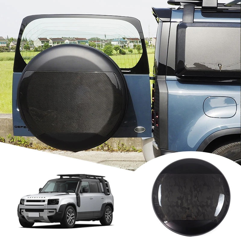 

Full Black for Land Rover Defend Tire Cover SUV Exterior Accessory Carbon Fiber Spare Wheel Cover for Land Rover Defend 2022 202