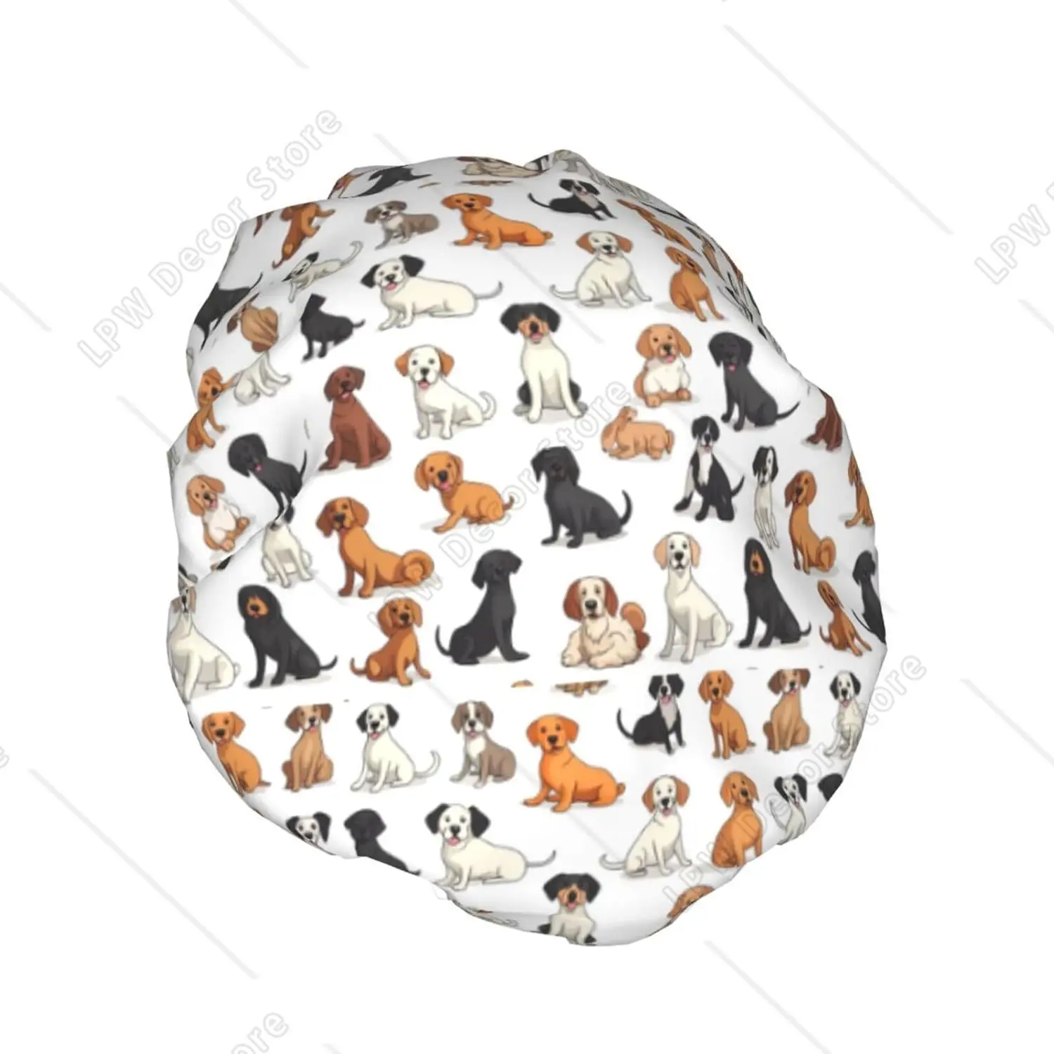 Different Cartoon Breeds Of Dogs Shower Cap For Women Reusable Double Layers Waterproof Shower Hair Hat For Long Hair