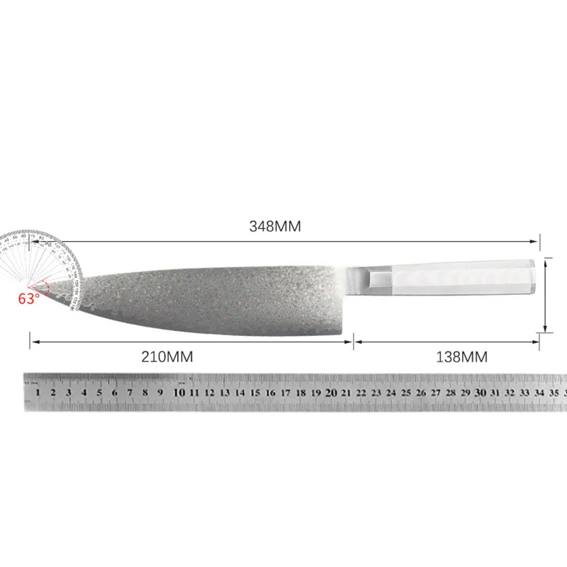 8 Inch Chef Knife G10 Handle 67 Layers Damascus 10Cr15MoV Steel Blade Sharp Cleaver Slicing Japanese Kitchen Knife Cooking Tools