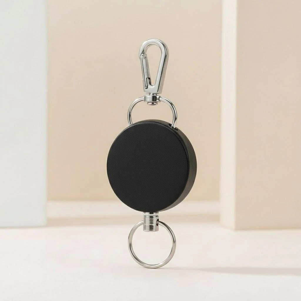 Stainless Steel Retractable Keychain Holder