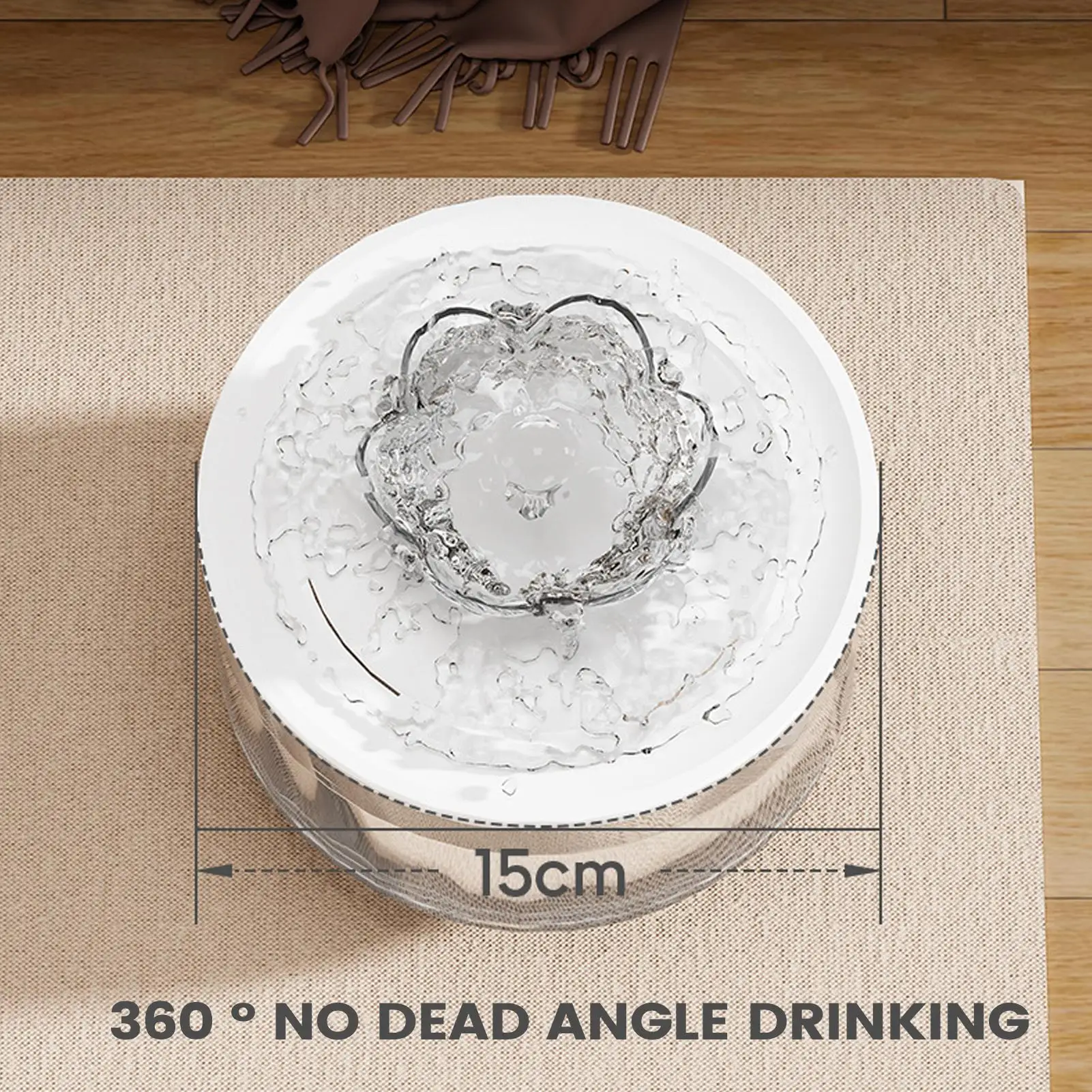 Cat Fountain For Drinking Electric USB Plug-In Anti-Slip Automatic Cat Water Dispenser For Small Medium Large Breeds Bedroom