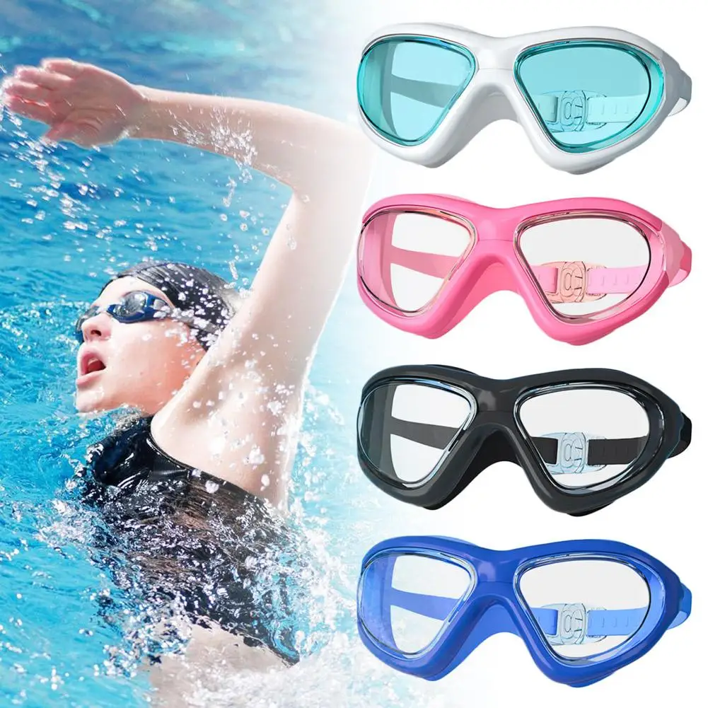 Adult High-definition Swimming Goggles For Men And Women, Electroplated Comfortable Large Frame Waterproof And Anti-fog Swi Q4E6