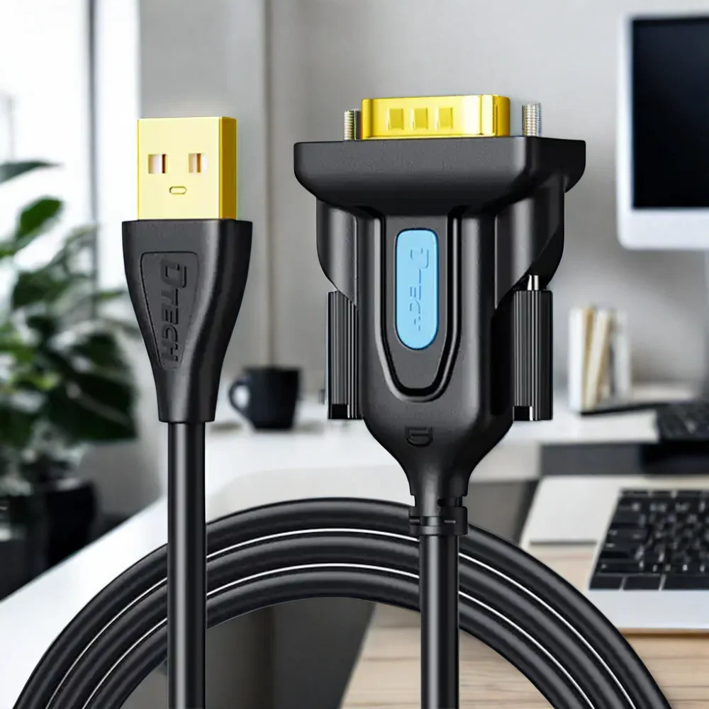 DTECH USB-RS232 DB9 ПВХ-оболочка Видео последовательные кабели Адаптер Кабель принтера 1,5 м