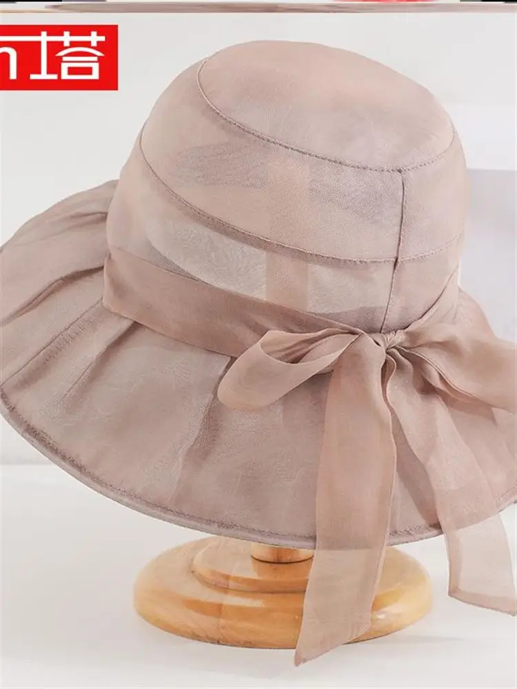 ele-large-brim-fierman-hat-with-bow-for-women-travel-cycling-sun-protection-hat-korean-sle-versatile-buet-hat