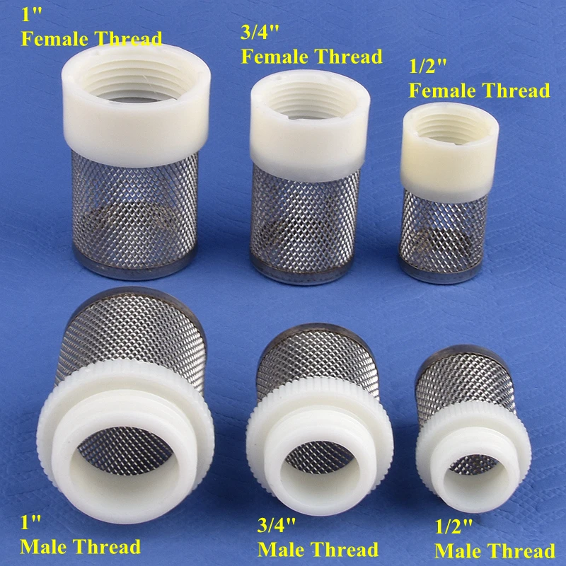 1/5/20 Pcs 1/2\'\'~1\'\' Thread ABS Plastic Stainless Steel Filter Screen Aquarium Filter Fish Tank Water Pump Protect Hose Strainer