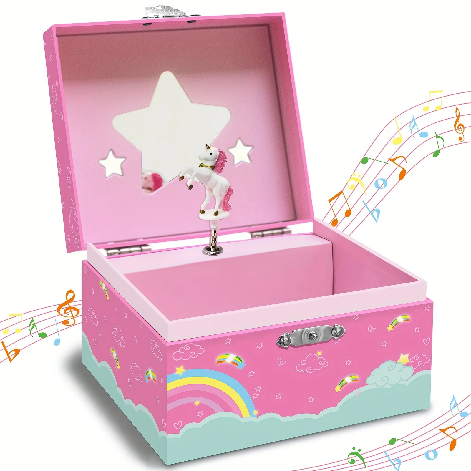 Unicorn Music Jewelry Box with Drawer, Jewelry Storage Organizer, Gift for Birthday & Festival