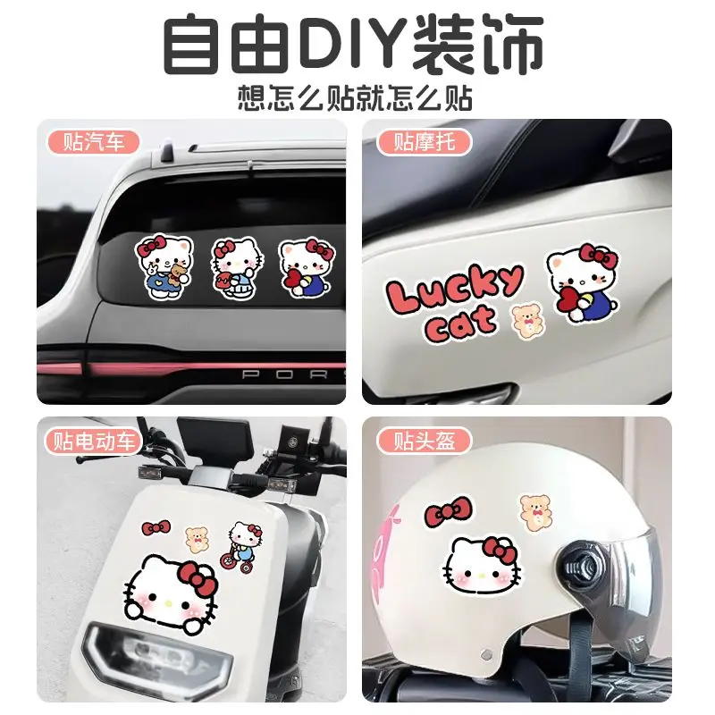 Sanrio‌‌ Hello Kitty Cartoon Cute Waterproof Sticker Decorative Cup Computer Car Helmet Decorative Gifts for Boys and Girls.