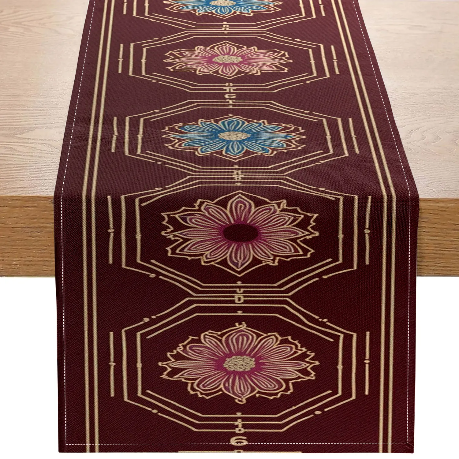 

Цельная дорожка для стола на осень с красочными узорами кленового листа, подходит для осенних вечеринок и украшения дома.