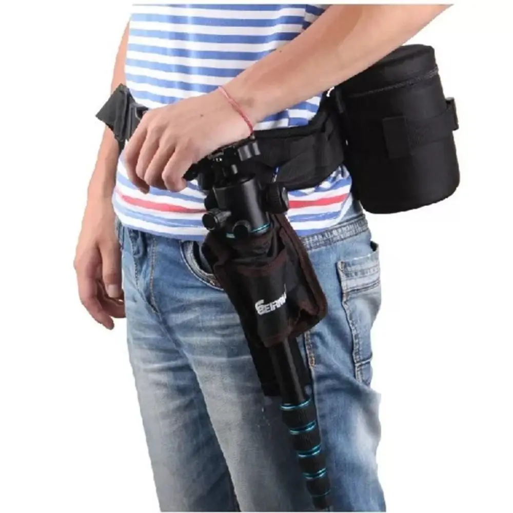 

Adjustable Camera Waist Belt Hook Buckle Bundle Waistband Photography Belt Lens Bag Hanging SLR/DSLR Strap Pocket