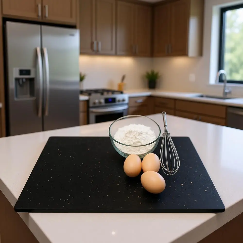 

Разделочная доска из черного гранита 16x12 дюймов — кухонный инструмент для выпечки, поднос шеф-повара и элегантная презентация еды