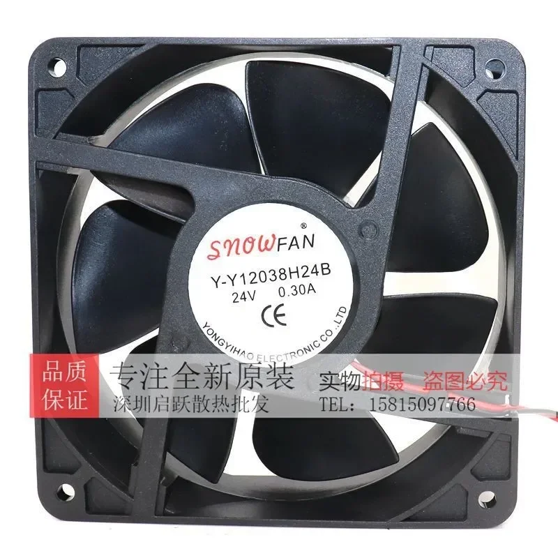 Original SNOW FAN Y-Y12038H24B DC24V 0.30A Double Ball Bearing Cooling Fan for Welding Machine
