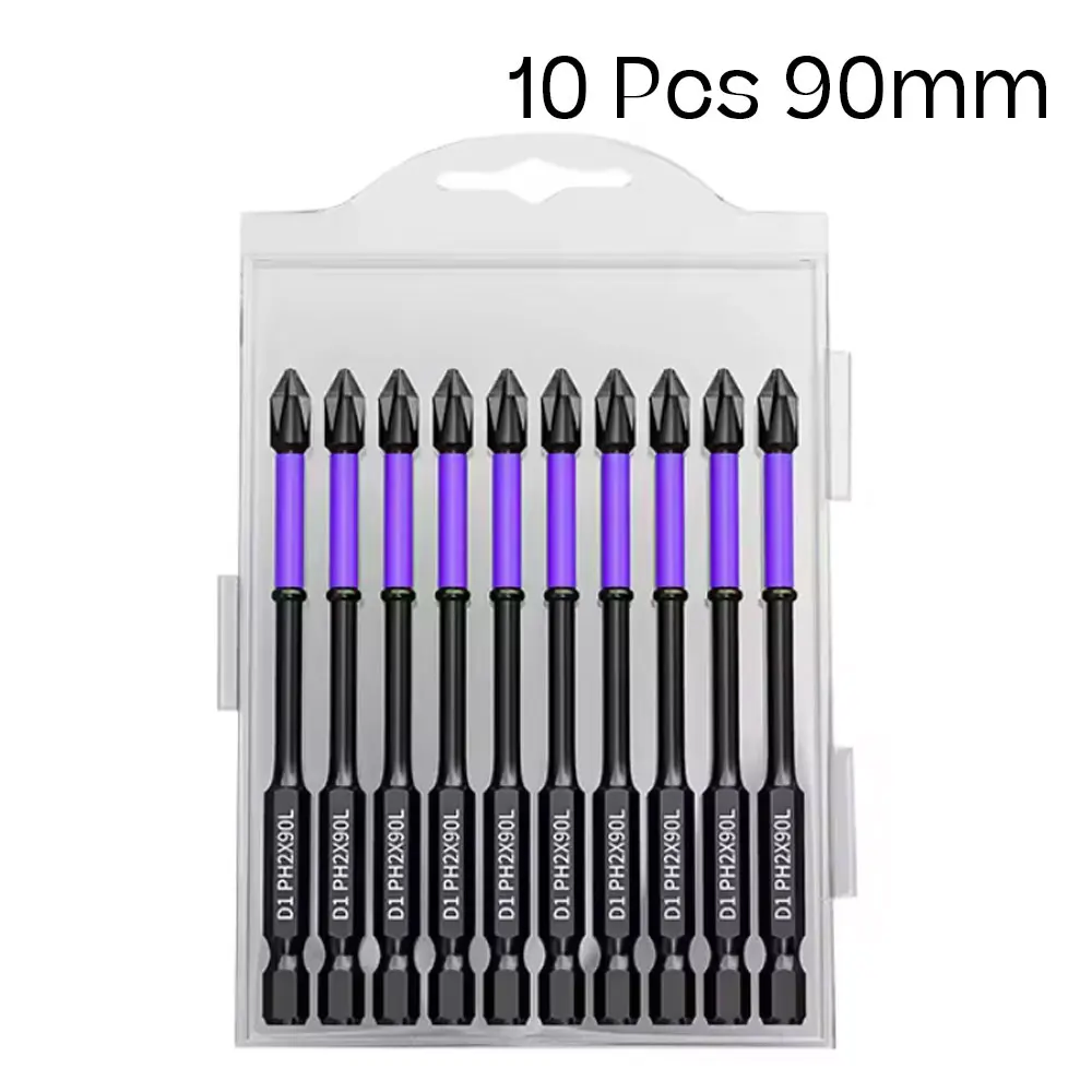 10/20 قطعة رأس دفعة المغناطيسي PH2 الصليب مفك مجموعة تأثير مثقاب الخشب المسمار سبائك الصلب عدم الانزلاق الصليب مفك