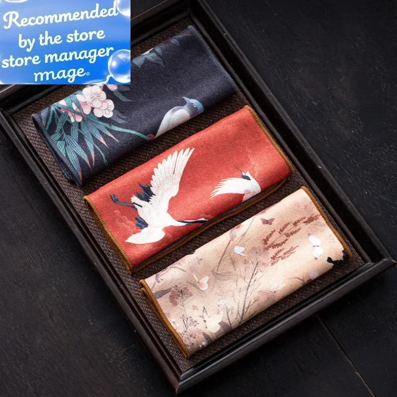 

Замшевое чайное полотенце, чайная ткань, тряпка, легкая роскошная китайская впитывающая горшок, полотенце, чайная подушечка, салфетки для кунг-фу