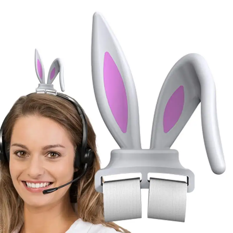 Bunny Headphones Attachment Game Headset Rabbit Ears Decoration Universal Ear Decorate Headband Accessories Halloween Easter