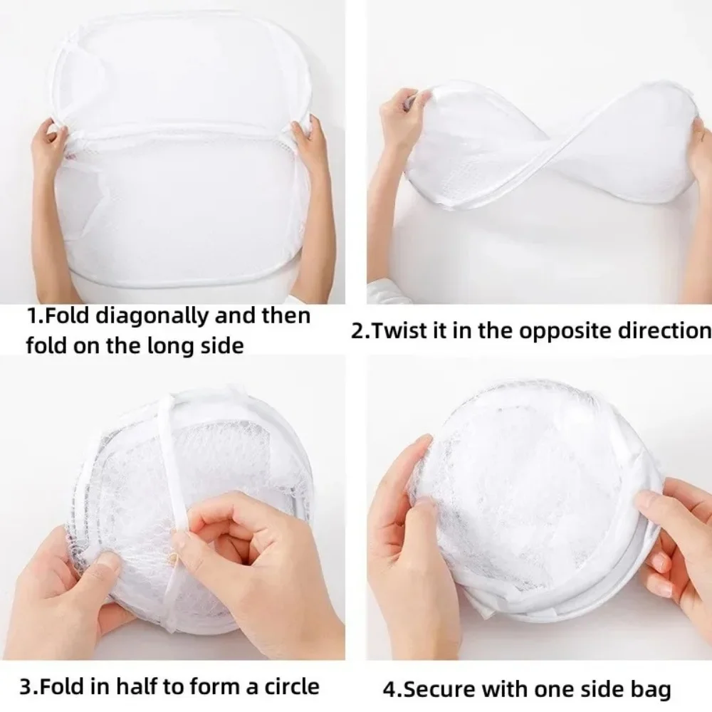 Foldable Pop-up Mesh Laundry Basket Large Capacity Dirty Cloth Storage Bin Portable Laundry Organizer For Bedroom Bathroom Home view 6
